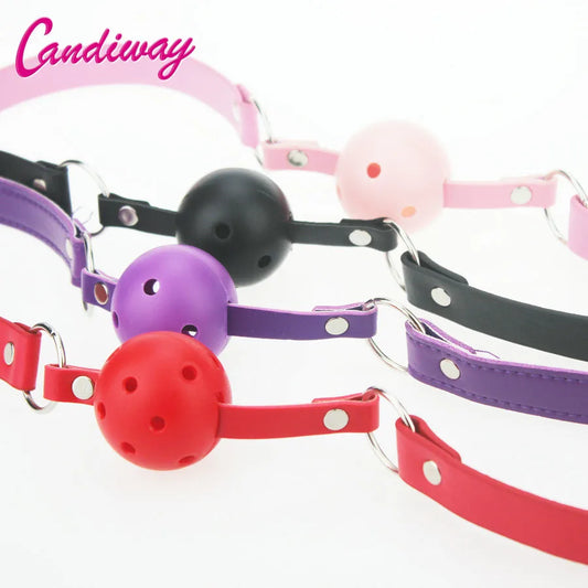 BDSM Ball Gag Oral Fixation stuffed Mouth PU Bondage Boutique Begin Roleplay Slave Submisson Adult Game For Couples Flirting Toy