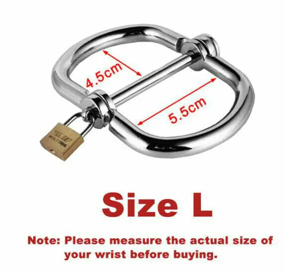Male Female BDSM Bondage Semicircular Metal Steel Wrist Handcuffs Slave Lockable Adult Game Restraints Roleplay Sex Toys 18+