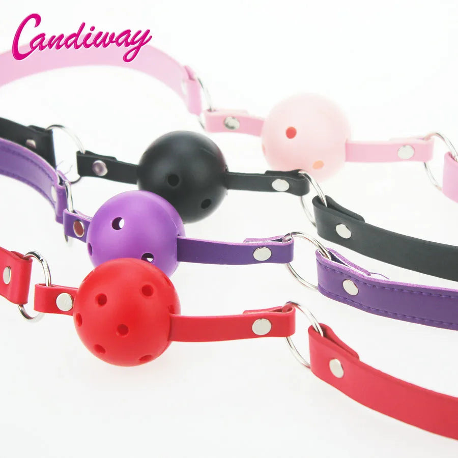 BDSM Ball Gag Oral Fixation stuffed Mouth PU Bondage Boutique Begin Roleplay Slave Submisson Adult Game For Couples Flirting Toy