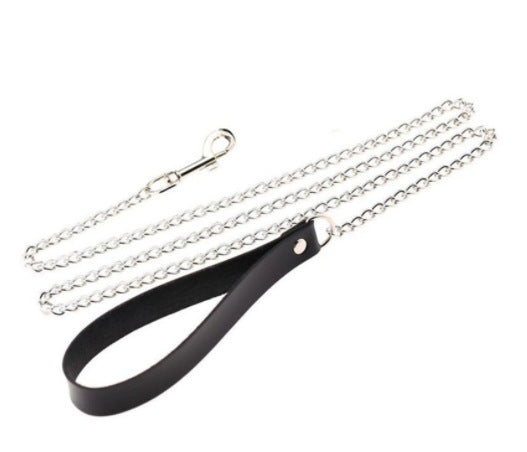 Long Night Fun Accessories Leather Traction Rope Dog Chain Couple Sex Toy Bell Love Leather 007