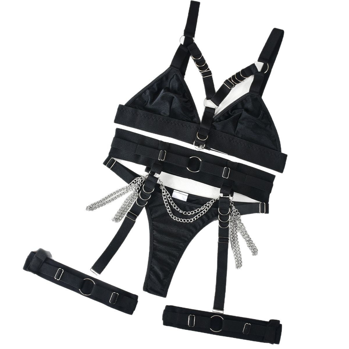New Cross-Border Aliexpress Supply European and American Hot Girl Metal Chain Sexy Underwear Sexy Suit