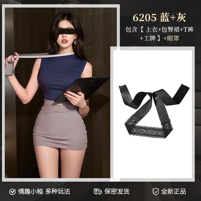 Jiaopu Abstinence-Style Ol Secretary Suit, Tearable Chest-Revealing Uniform, Temptation, Flirting, Sexy Butt-Covering Sexy Intimates