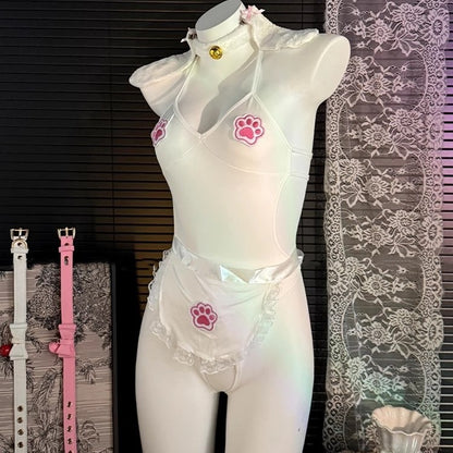 Sexy Pajamas for Women 2025 New Style Cute Pure Desire Style High-End Cat Girl Jumpsuit Set Mood-Enhancing Uniform