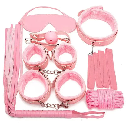 Sexy Toys for Cosplay Couples Adult Products 18 Handcuffs Erotic Accessories Bondage Hemp Rope Mask Sex SM BDSM Bondage Kit Set