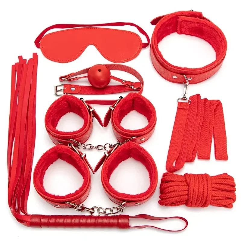Sexy Toys for Cosplay Couples Adult Products 18 Handcuffs Erotic Accessories Bondage Hemp Rope Mask Sex SM BDSM Bondage Kit Set