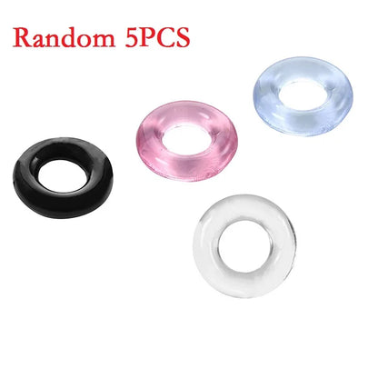 5PC Silicone Cock Ring Time Premature Ejaculation Delay Impotence Aid Erection Penis Rings Sex Toys For Adult Men Sex Products