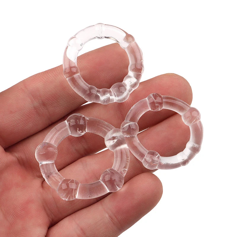 3Pcs/Set Cock Ring Delay Ejaculation Penis Ring Sex Toys For Men Dick Enlargement Silicone Adult Supplies 18+ Stronger Erection