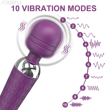 Powerful Clitoris Dildo Vibrator Erotic Sex Toys for Women 20 Patterns Vibration Magic Wand G-spot Massager Female Masturbator