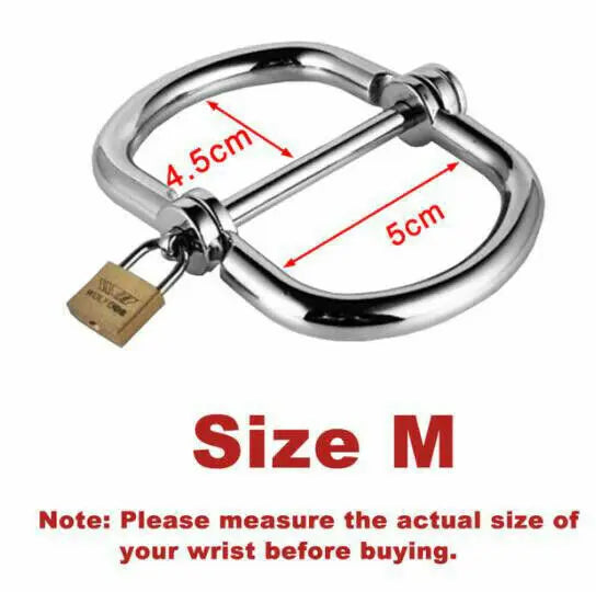 Male Female BDSM Bondage Semicircular Metal Steel Wrist Handcuffs Slave Lockable Adult Game Restraints Roleplay Sex Toys 18+
