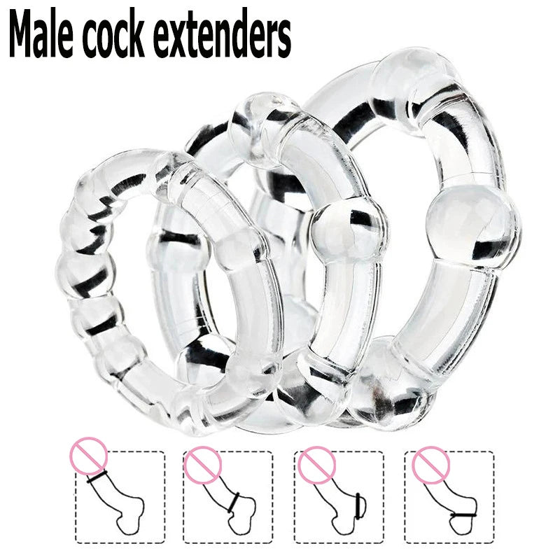 3Pcs/Set Cock Ring Delay Ejaculation Penis Ring Sex Toys For Men Dick Enlargement Silicone Adult Supplies 18+ Stronger Erection