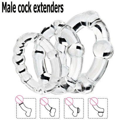 3Pcs/Set Cock Ring Delay Ejaculation Penis Ring Sex Toys For Men Dick Enlargement Silicone Adult Supplies 18+ Stronger Erection