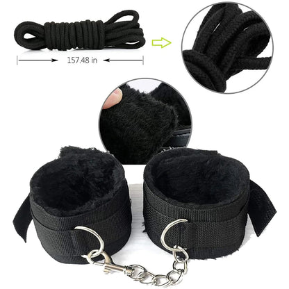 BDSM Sex Kits Adults Sex Toys For Women Men Handcuffs Nipple Clamps Whip Spanking Sex Metal Anal Plug Vibrator Butt Bdsm Bondage