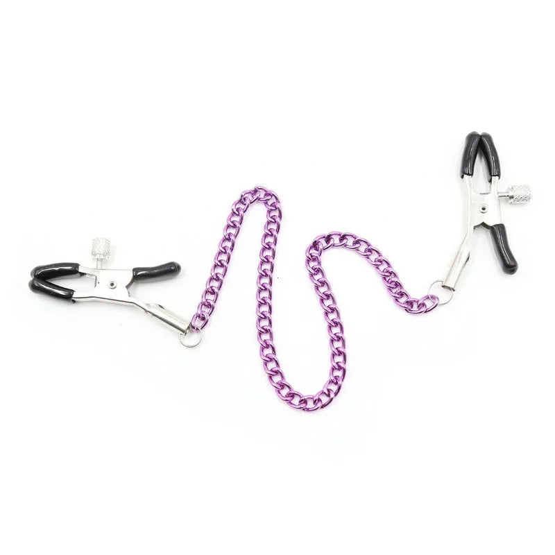 Metal Chain Nipple Milk Clips Breast Massage Clamps Adult Flirting Teasing Erotic Gadgets Bdsm Slave Sex Toys For Couples