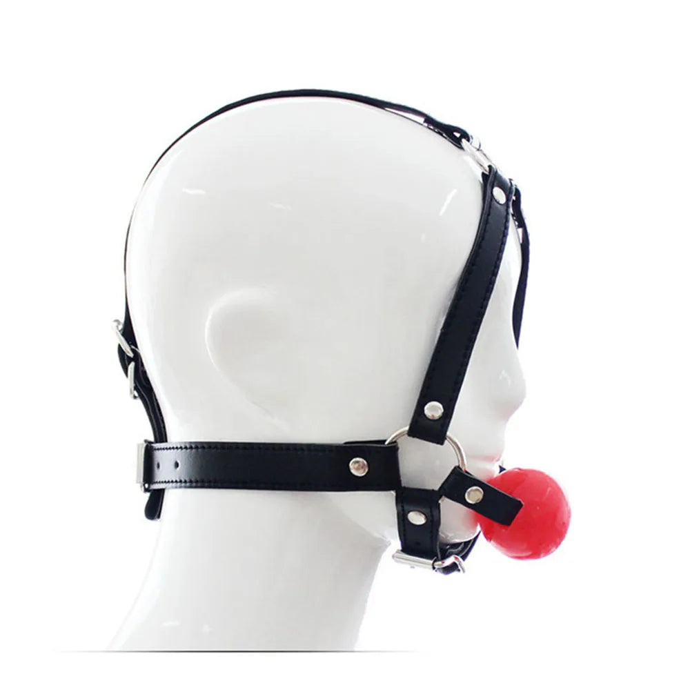 BDSM Ball Gag Oral Fixation stuffed Mouth PU Bondage Boutique Begin Roleplay Slave Submisson Adult Game For Couples Flirting Toy