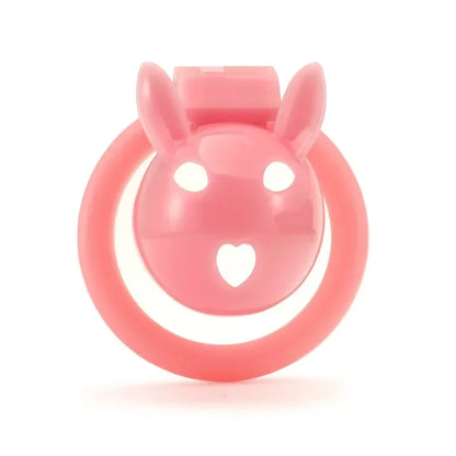 Cute Bunny Chastity Cage Anti Escape Lock Lightweight Cock Cage Sissy Penis Ring with 4 Ring Sizes BDSM Gay Sex Toys for Men 18+