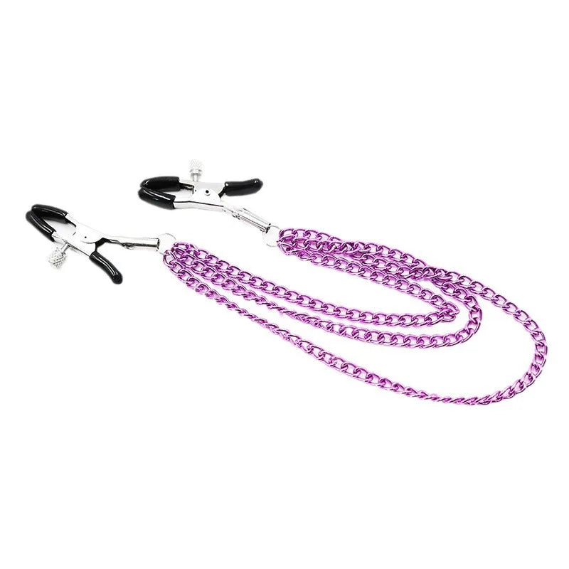 Metal Chain Nipple Milk Clips Breast Massage Clamps Adult Flirting Teasing Erotic Gadgets Bdsm Slave Sex Toys For Couples