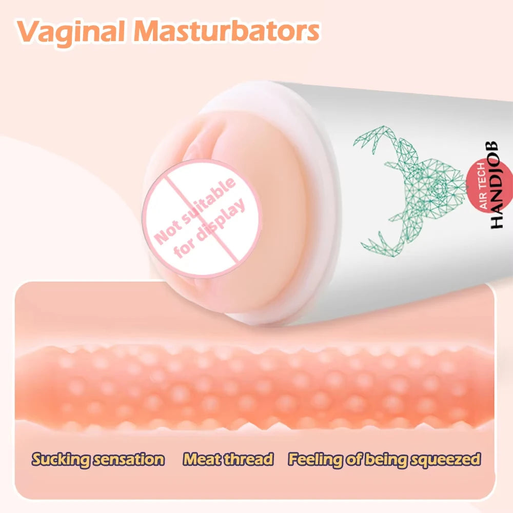 Realistic Vagina Sex Toys Scrotum Stimulator Safe Silicone Vaginal Male Masturbator Soft Pocket Pussy Male Sex Toy
