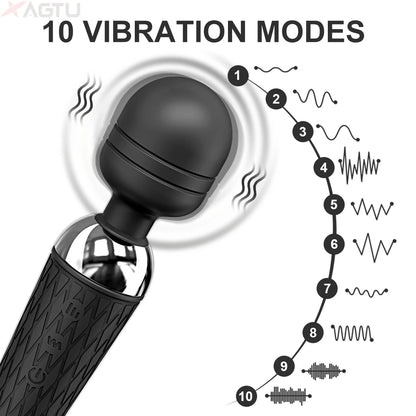 Powerful Clitoris Dildo Vibrator Erotic Sex Toys for Women 20 Patterns Vibration Magic Wand G-spot Massager Female Masturbator