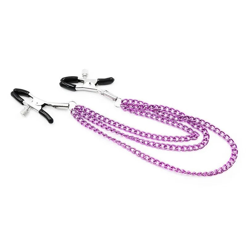 Metal Chain Nipple Milk Clips Breast Massage Clamps Adult Flirting Teasing Erotic Gadgets Bdsm Slave Sex Toys For Couples