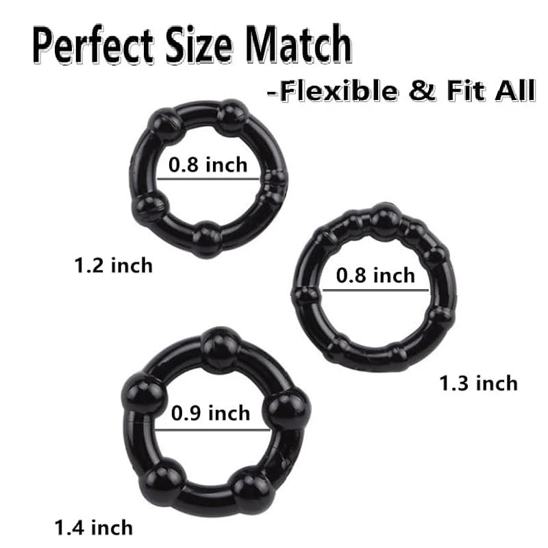 3Pcs/Set Cock Ring Delay Ejaculation Penis Ring Sex Toys For Men Dick Enlargement Silicone Adult Supplies 18+ Stronger Erection
