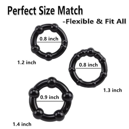 3Pcs/Set Cock Ring Delay Ejaculation Penis Ring Sex Toys For Men Dick Enlargement Silicone Adult Supplies 18+ Stronger Erection