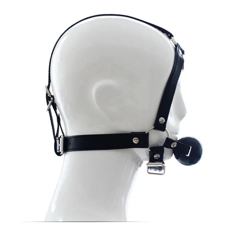 BDSM Ball Gag Oral Fixation stuffed Mouth PU Bondage Boutique Begin Roleplay Slave Submisson Adult Game For Couples Flirting Toy