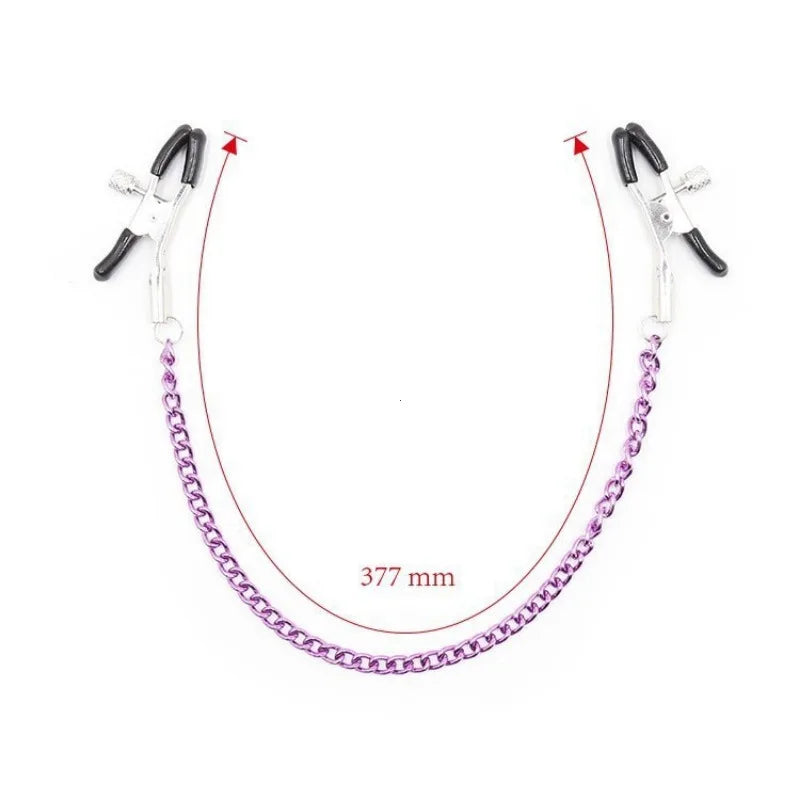 Metal Chain Nipple Milk Clips Breast Massage Clamps Adult Flirting Teasing Erotic Gadgets Bdsm Slave Sex Toys For Couples