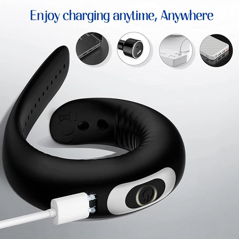 Male charging Penis Rings waterproof Silicone Bondage Erotic Accessories Cock Ring Prostate Adult Sex Toy For Men Male Chastity