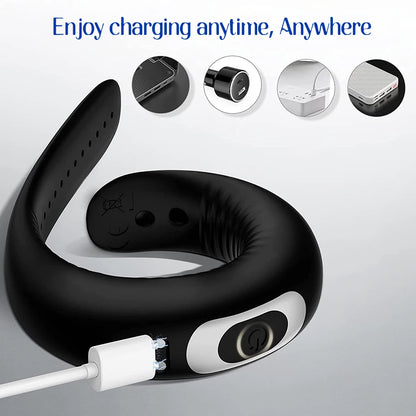 Male charging Penis Rings waterproof Silicone Bondage Erotic Accessories Cock Ring Prostate Adult Sex Toy For Men Male Chastity