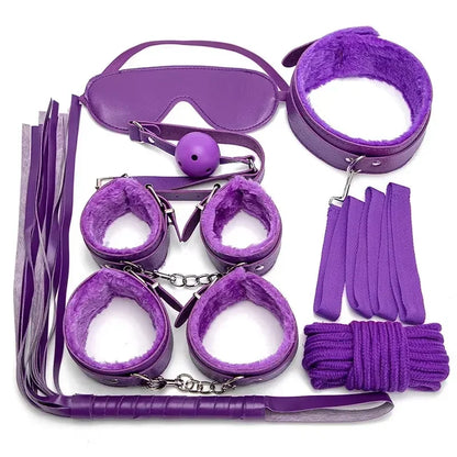 Sexy Toys for Cosplay Couples Adult Products 18 Handcuffs Erotic Accessories Bondage Hemp Rope Mask Sex SM BDSM Bondage Kit Set